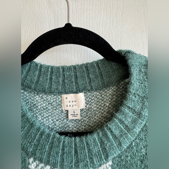 A new day green chunky sweater L - Picture 4 of 5